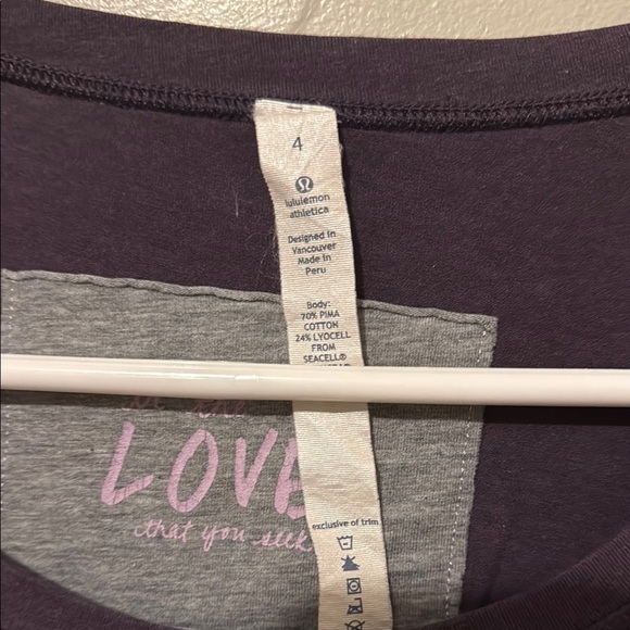 lululemon athletica Dark Purple Short Sleeve Fitted Tee 4 - Picture 2 of 8